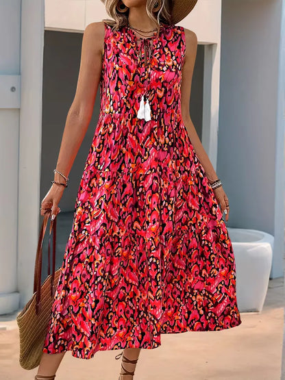 A-line dress with V-neck