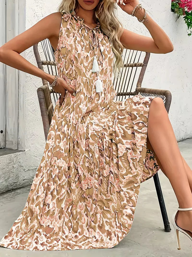 A-line dress with V-neck