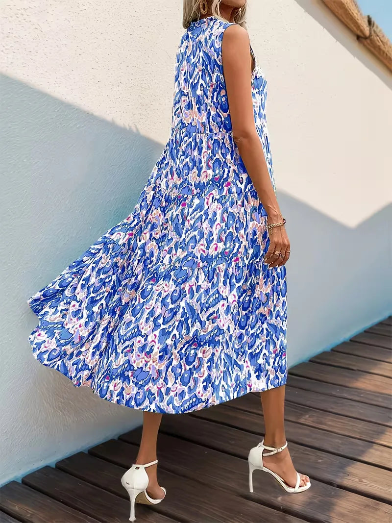 A-line dress with V-neck