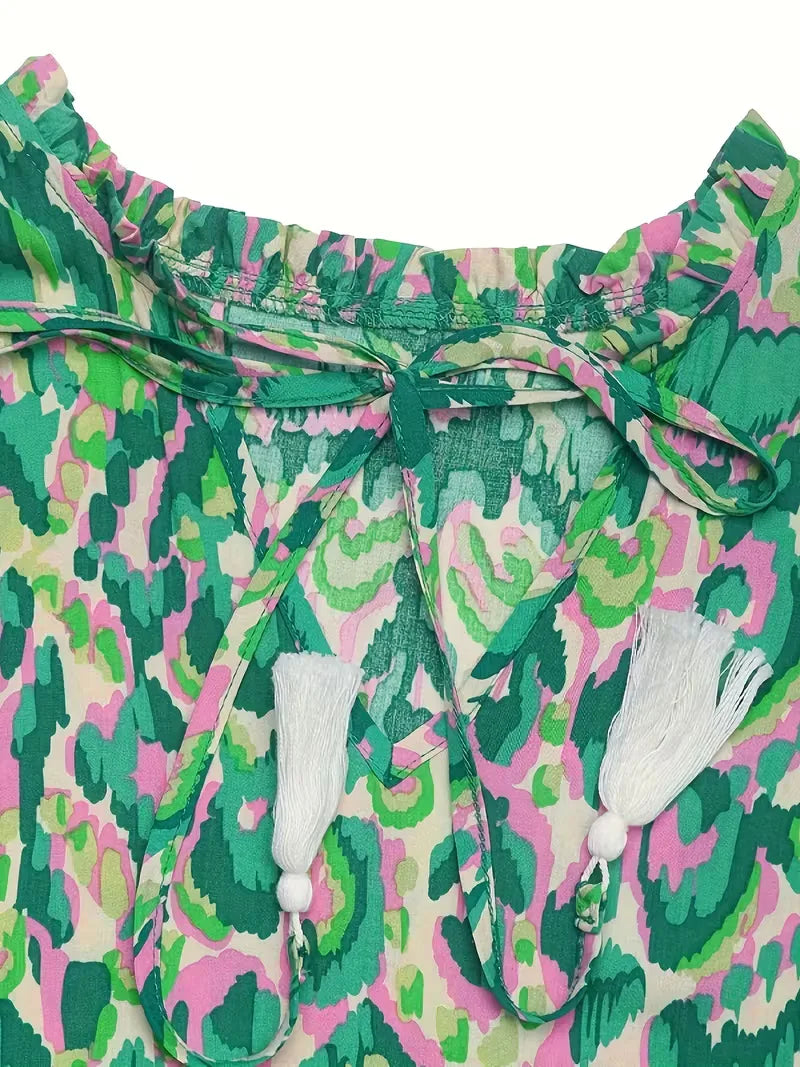 A-line dress with V-neck