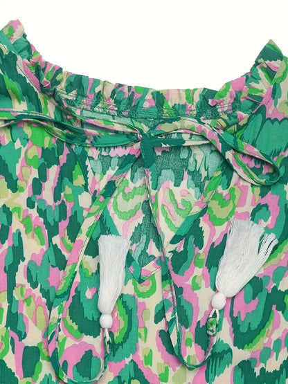 A-line dress with V-neck
