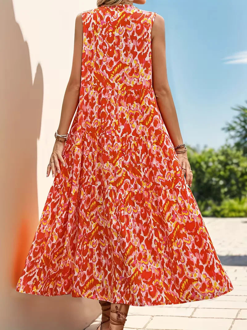 A-line dress with V-neck