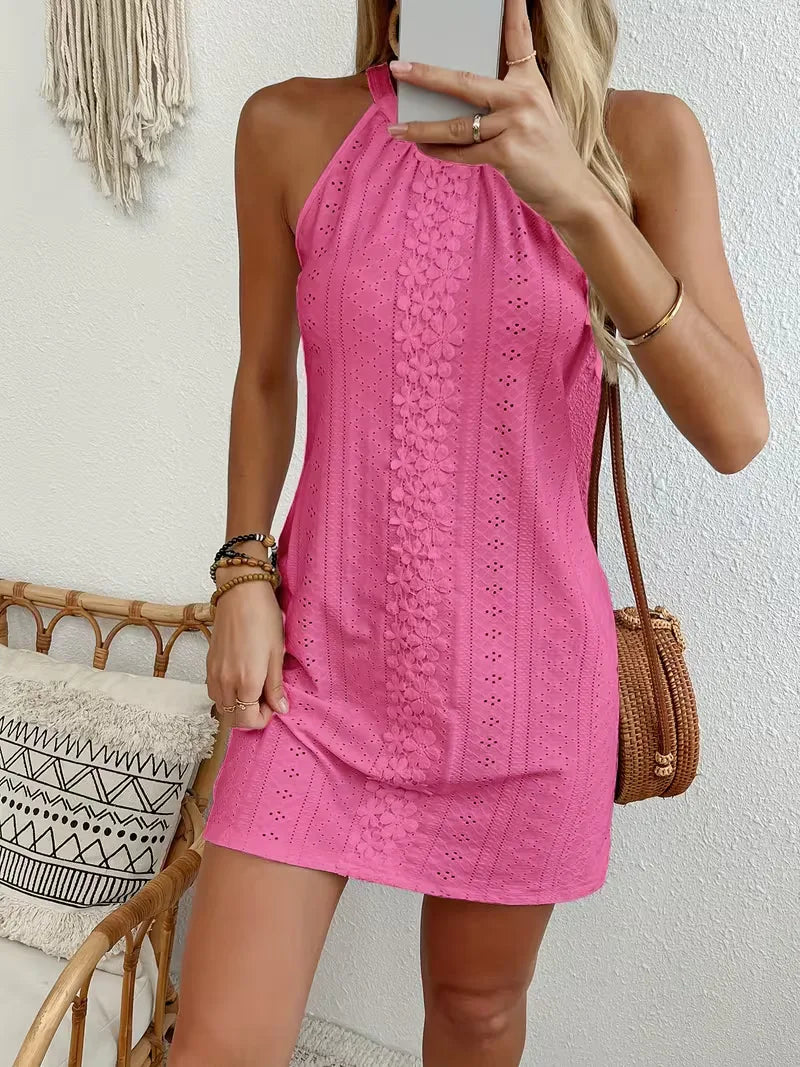 A-line dress with halter neck