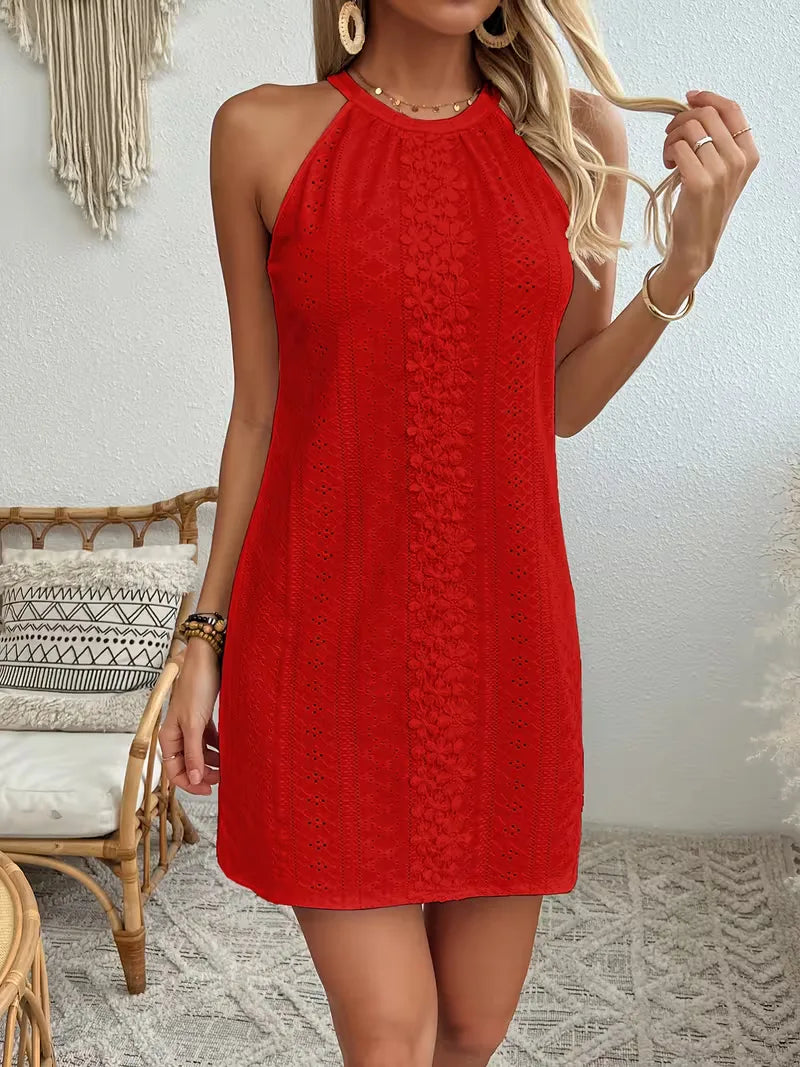 A-line dress with halter neck