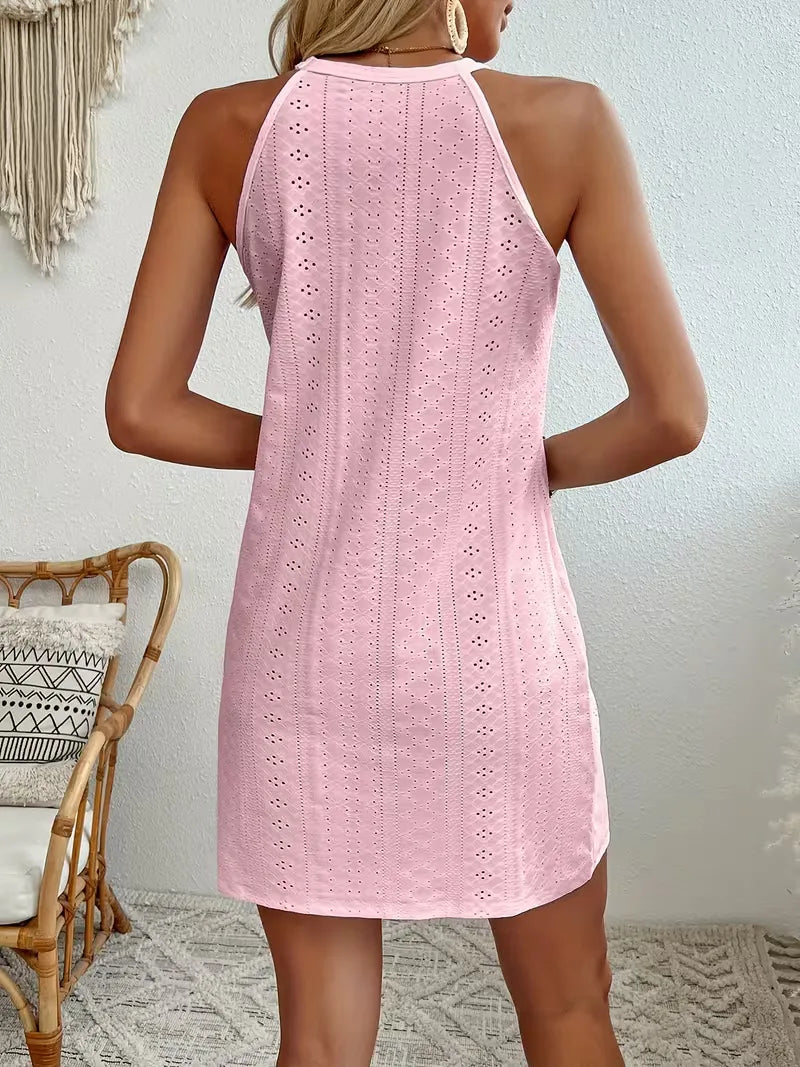 A-line dress with halter neck