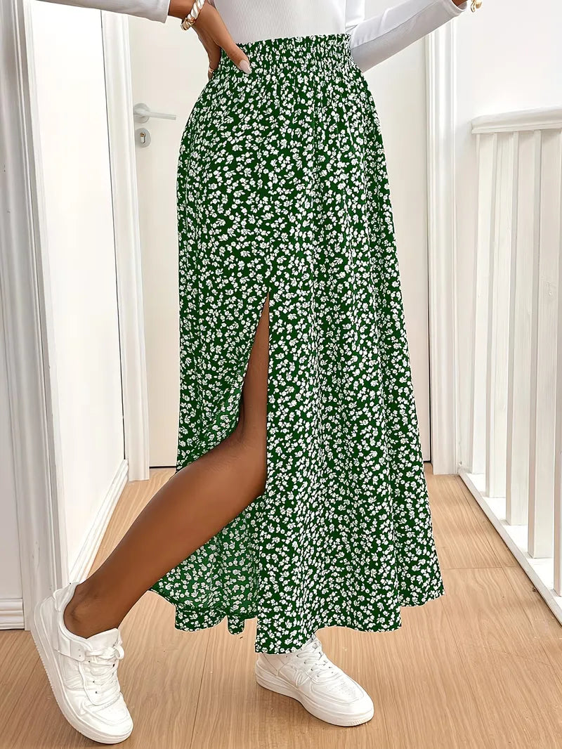 A-line skirt with flowers