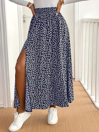 A-line skirt with flowers