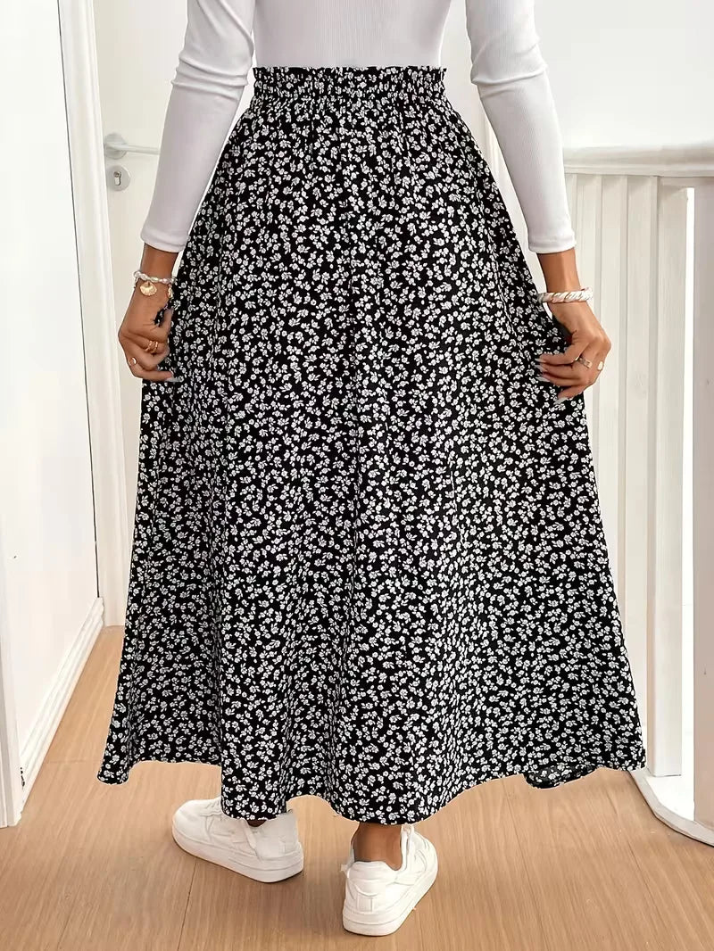 A-line skirt with flowers