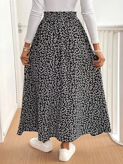 A-line skirt with flowers