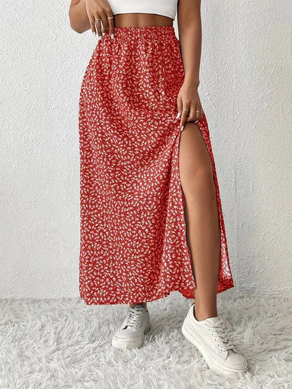 A-line skirt with flowers