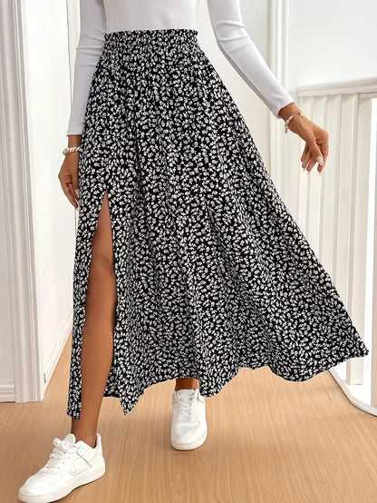 A-line skirt with flowers