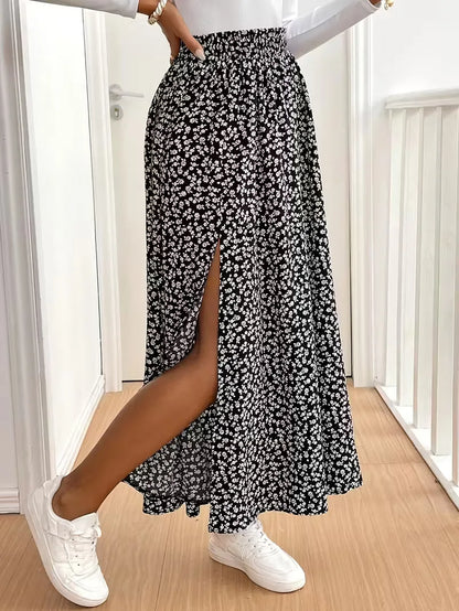 A-line skirt with flowers