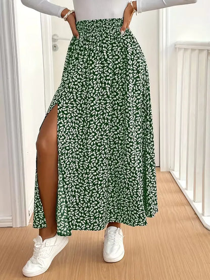 A-line skirt with flowers