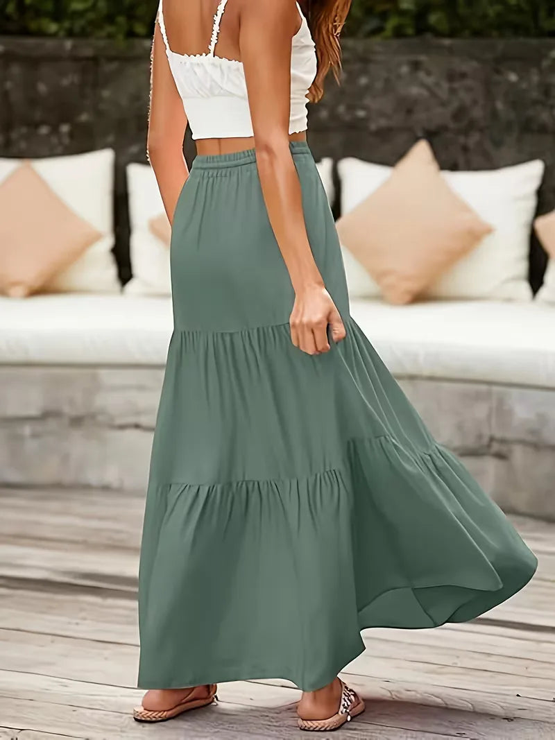 A-line skirt with high waist