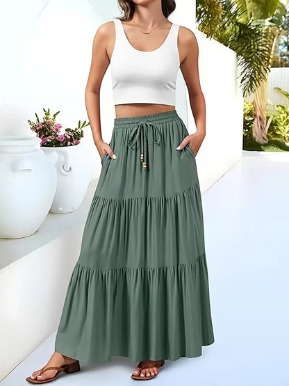 A-line skirt with high waist