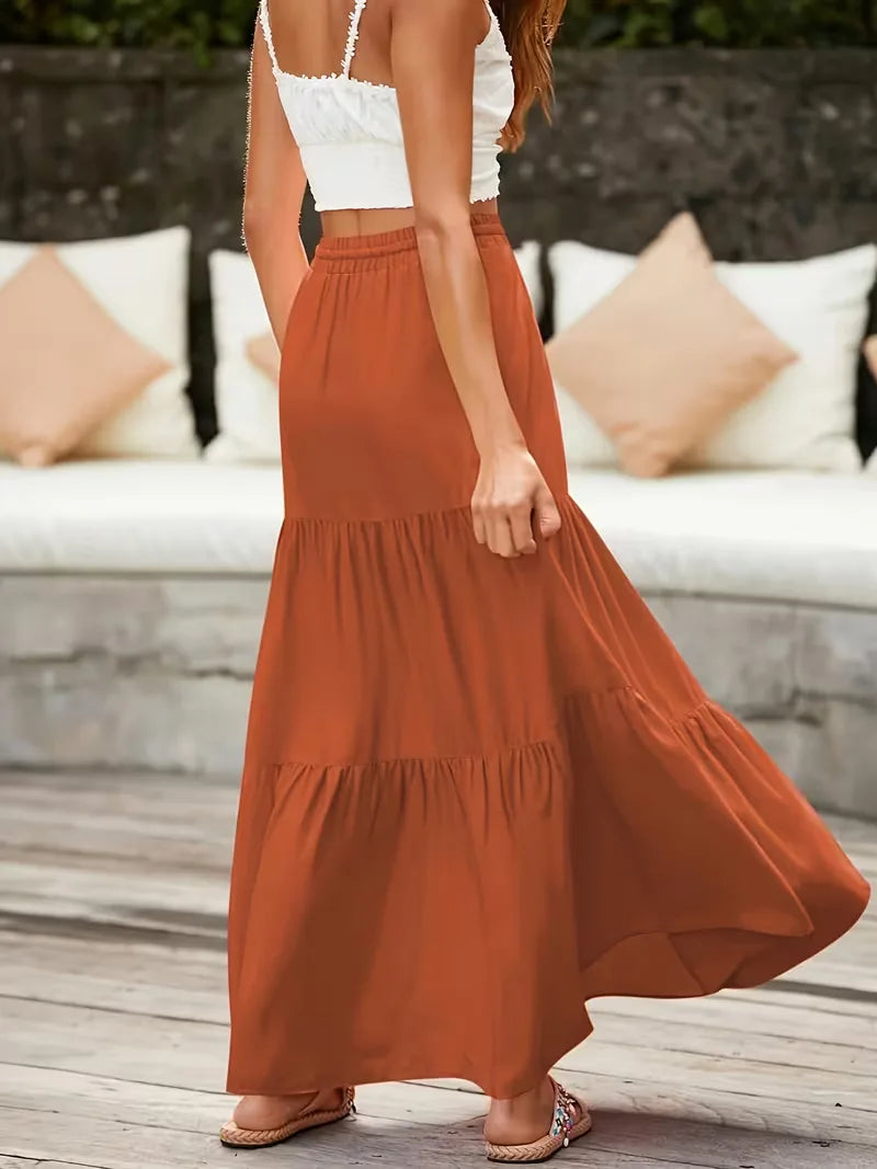 A-line skirt with high waist