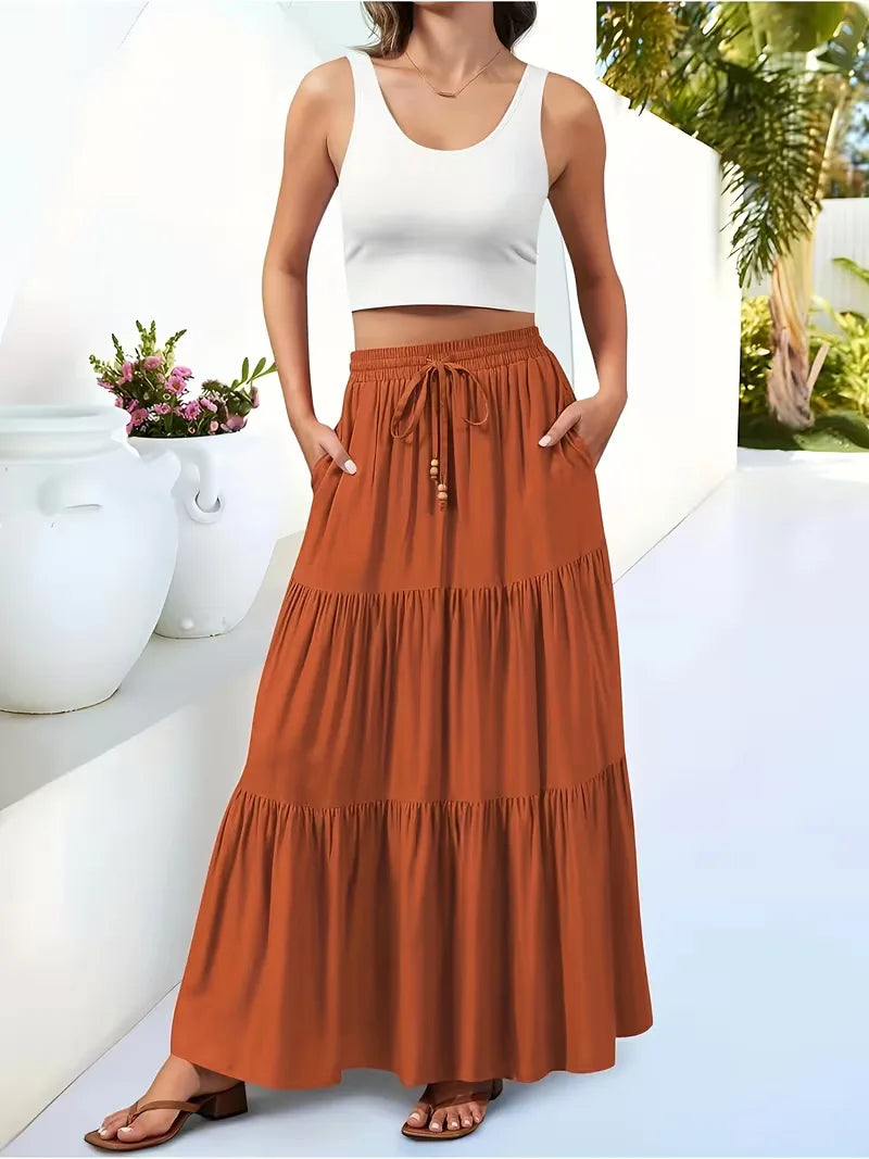 A-line skirt with high waist