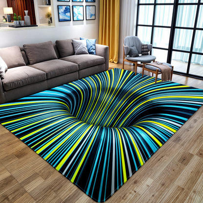 3D Optical Illusion Door Mat with Geometric Checkerboard Pattern for Hall