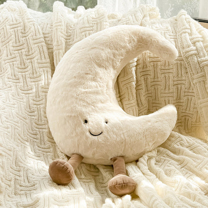 Soft Sun and Moon Decorative Cushions for Children's Rooms and Cosy Interior Decoration
