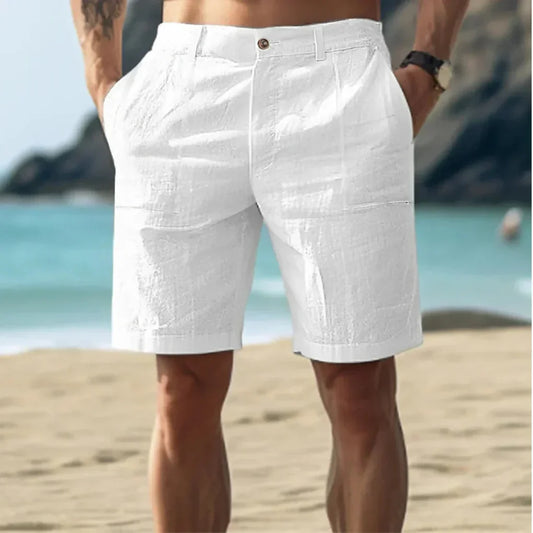 Pantalones cortos casuales de lino para hombres para los días de verano