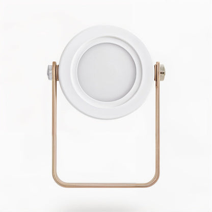 Dimmable LED Table Lamp with Wooden Frame and 360-Degree Adjustable Light