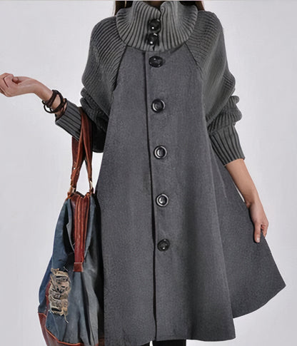 Stylish winter coat with large buttons at the front - Haley