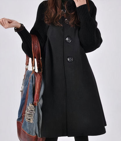 Stylish winter coat with large buttons at the front - Haley