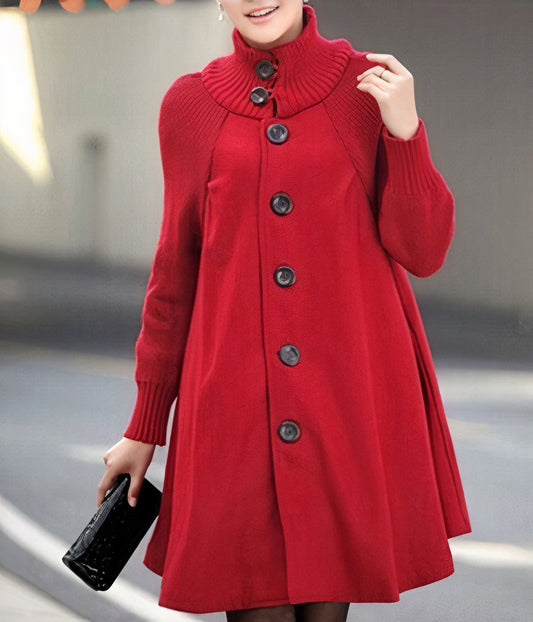 Stylish winter coat with large buttons at the front - Haley