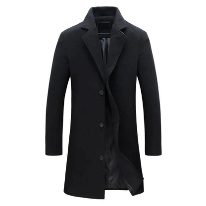 Men's Winter Coat with Notched Lapel