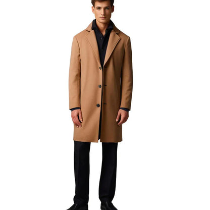 Men's Winter Coat with Notched Lapel