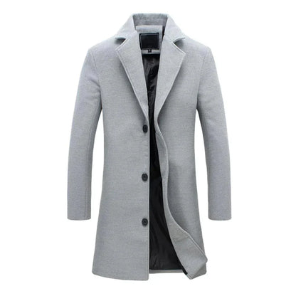 Men's Winter Coat with Notched Lapel