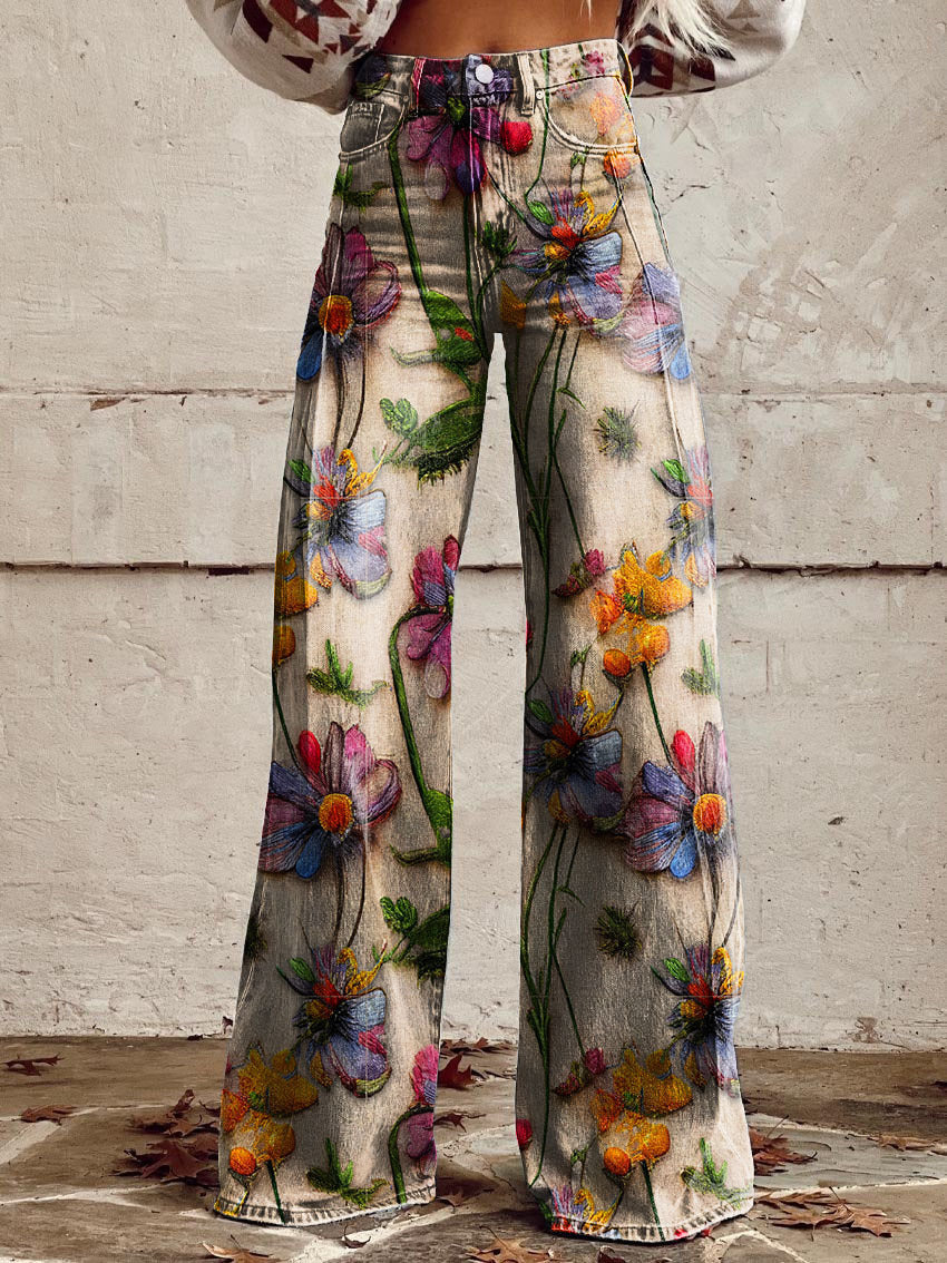 Natalie – Elegant Wide-Leg Ladies' Trousers with Frills