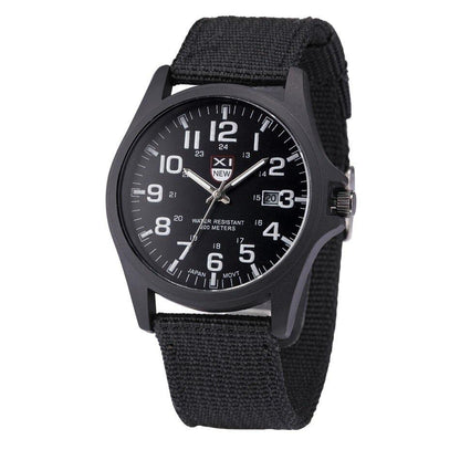 Robust Military Style Watch with Illuminated Dial