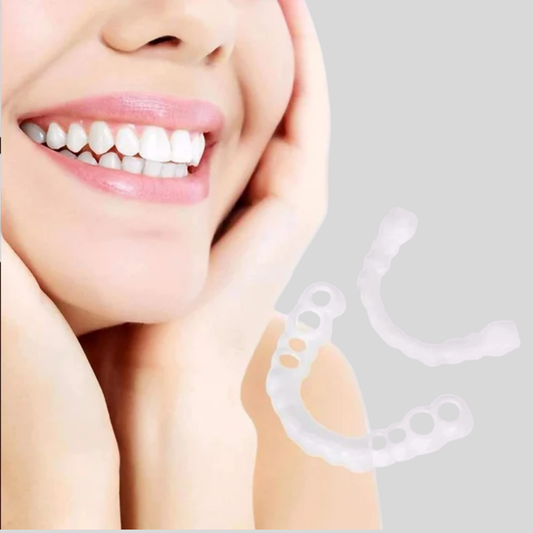 Adjustable click prosthesis for temporary smile enhancement