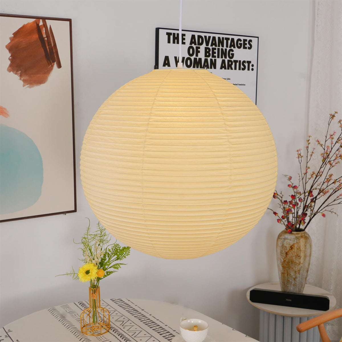 Lampă suspendată japoneză Akari – Elegantă și atemporală