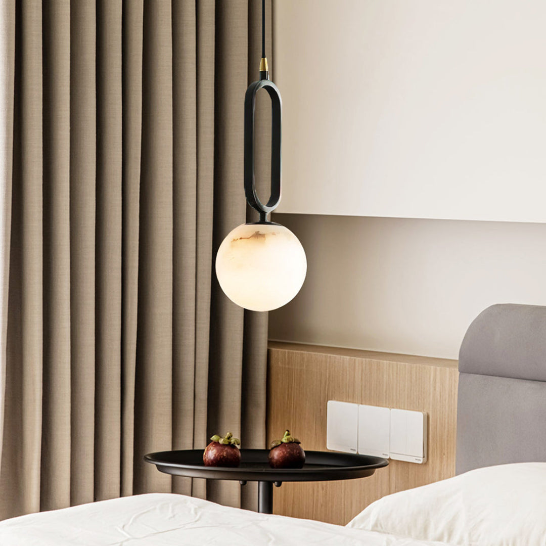 Oval Alabaster Pendant Lamp – Elegant Lighting for Any Space