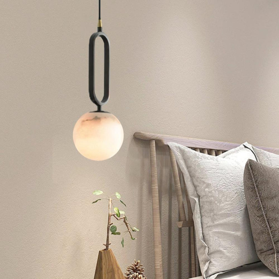 Oval Alabaster Pendant Lamp – Elegant Lighting for Any Space