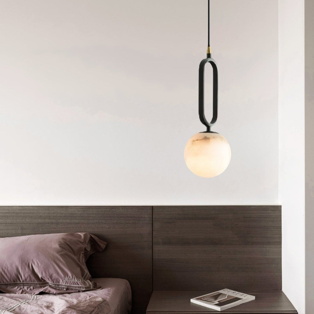 Oval Alabaster Pendant Lamp – Elegant Lighting for Any Space