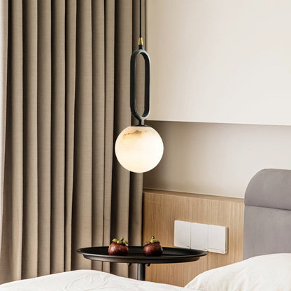 Oval Alabaster Pendant Lamp – Elegant Lighting for Any Space