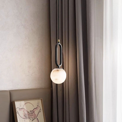 Oval Alabaster Pendant Lamp – Elegant Lighting for Any Space
