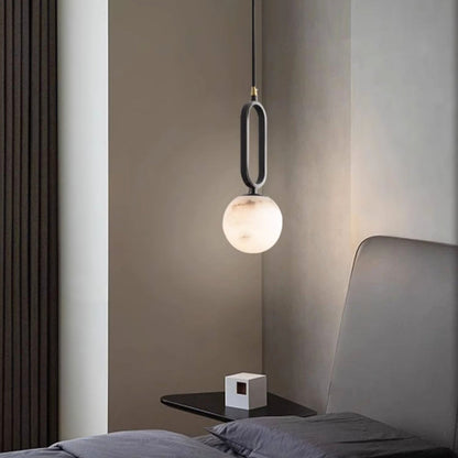 Oval Alabaster Pendant Lamp – Elegant Lighting for Any Space