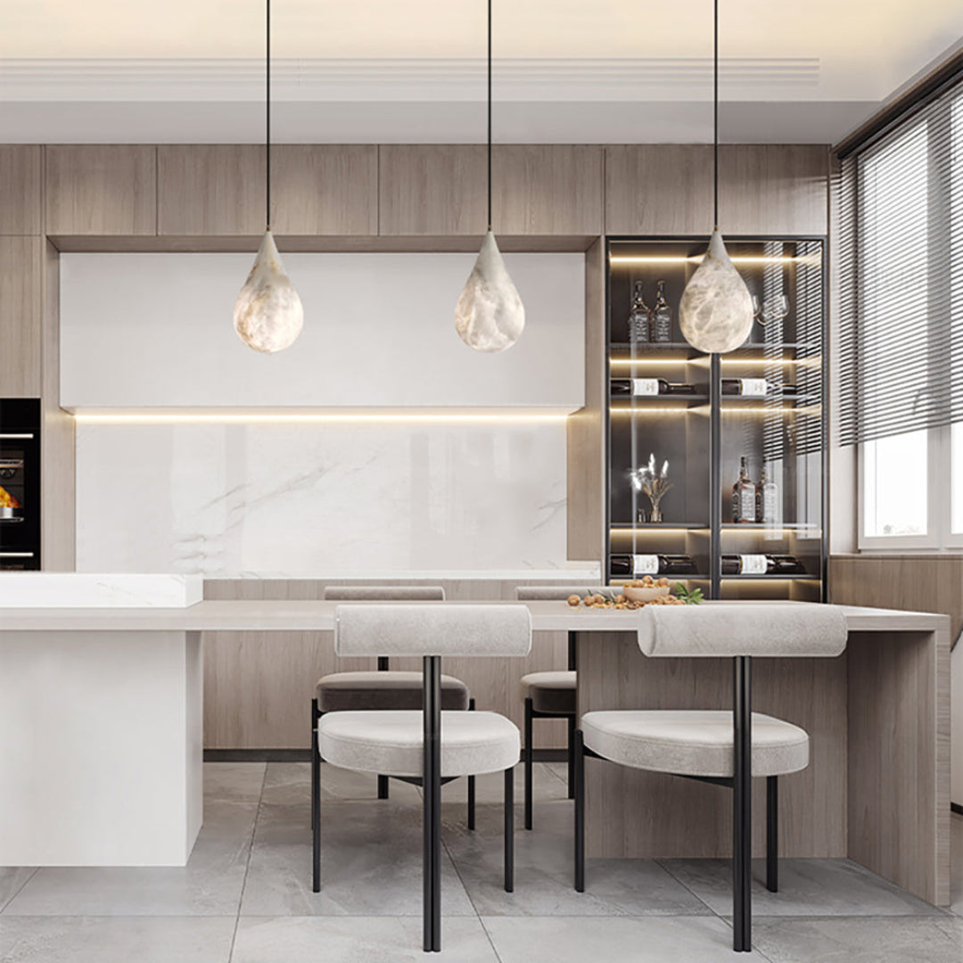 Suspension goutte de pluie Luxe Alabaster - Lustre LED moderne