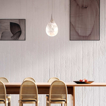 Suspension goutte de pluie Luxe Alabaster - Lustre LED moderne