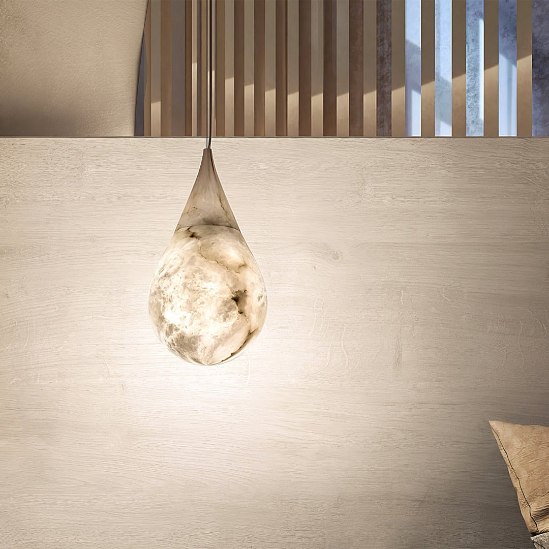 Suspension goutte de pluie Luxe Alabaster - Lustre LED moderne