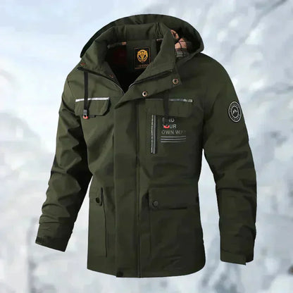 Alan - Waterproof and windproof jacket with removable hood for men