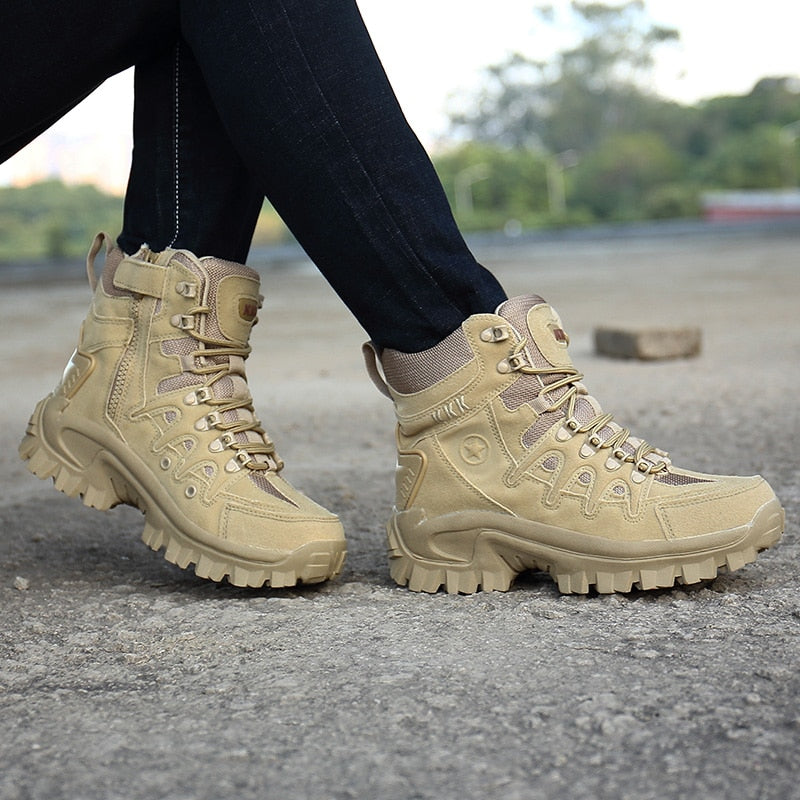 Alfredo | Black Military Work Boots with Non-Slip Sole