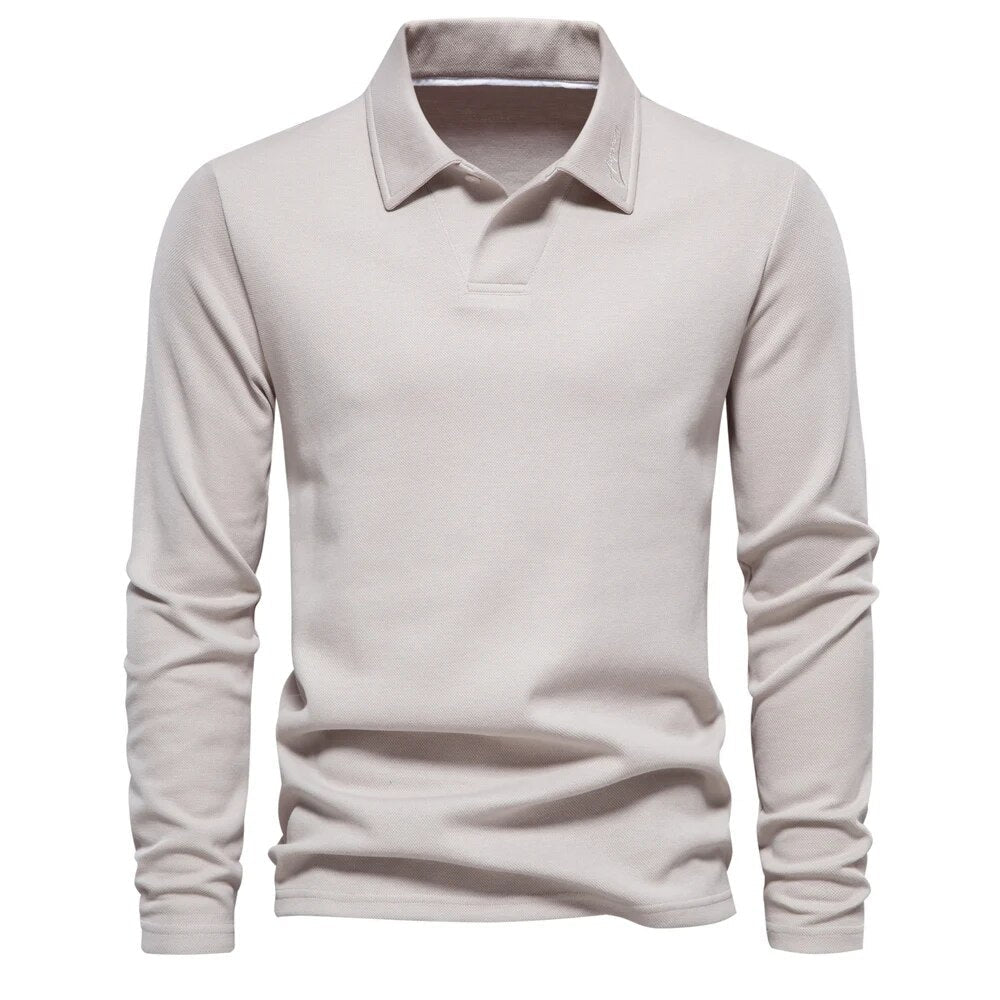 Lässiger Poloshirt-Pullover für Herren – Langarm – Stilvoll und Bequem