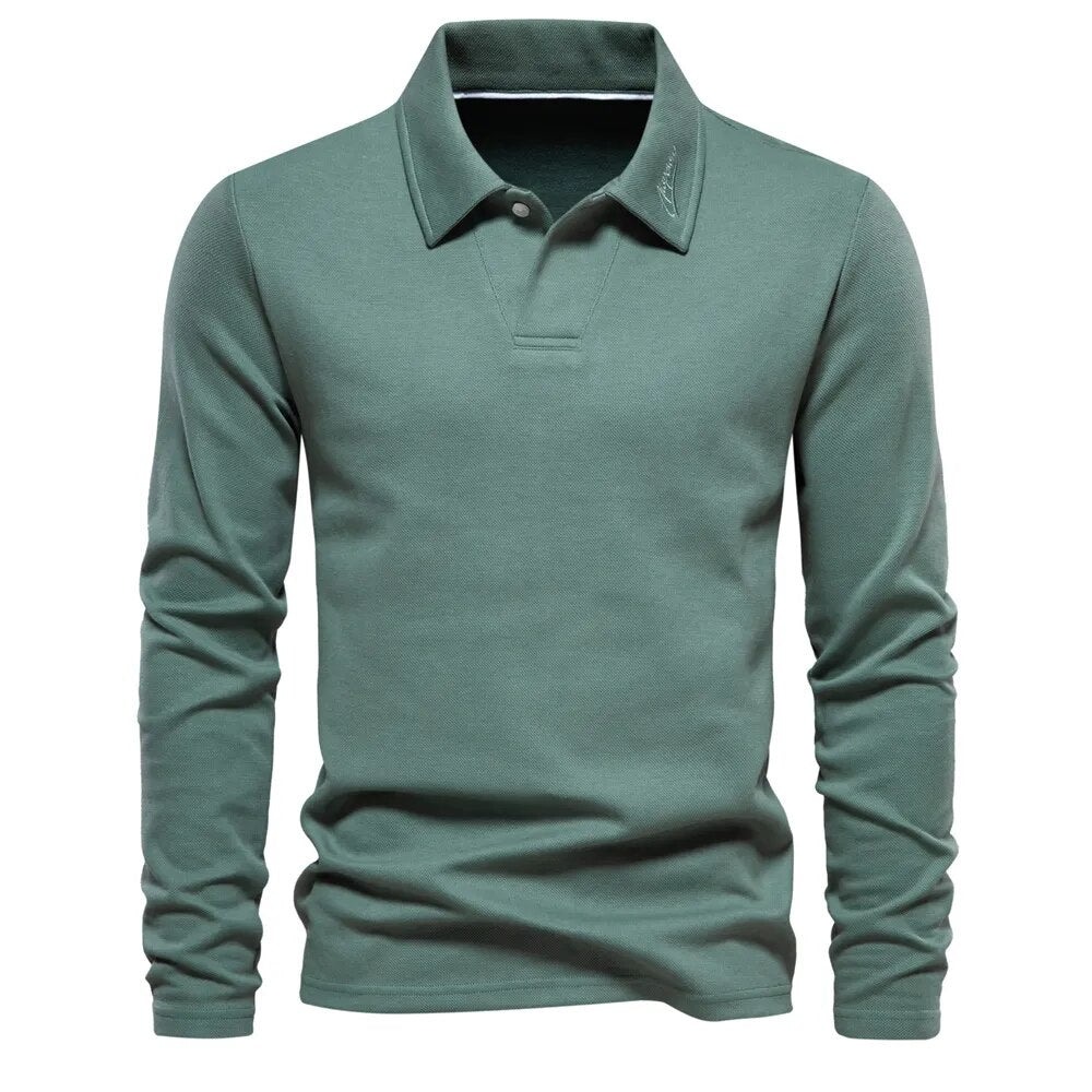 Lässiger Poloshirt-Pullover für Herren – Langarm – Stilvoll und Bequem