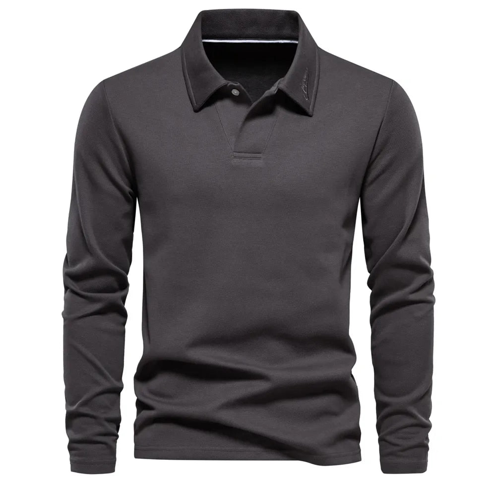 Lässiger Poloshirt-Pullover für Herren – Langarm – Stilvoll und Bequem