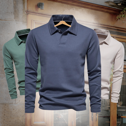 Lässiger Poloshirt-Pullover für Herren – Langarm – Stilvoll und Bequem